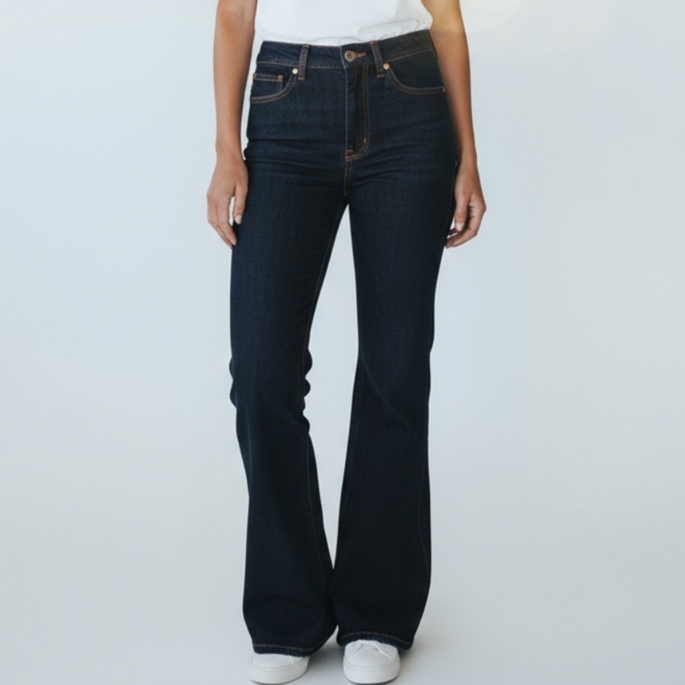 Buffalo David Bitton Farrah Jeans Women Size 25 Stretch Flare Dark Wash‎ Denim